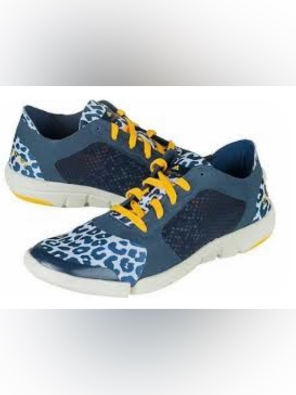 Stella McCartney Leopard Print yellow and navy Sneakers